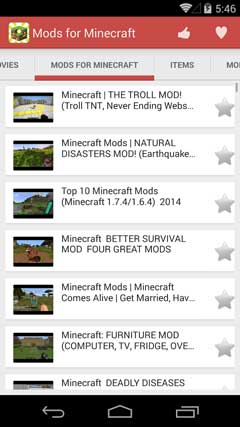 Mods for Minecraft 1.8.0.11